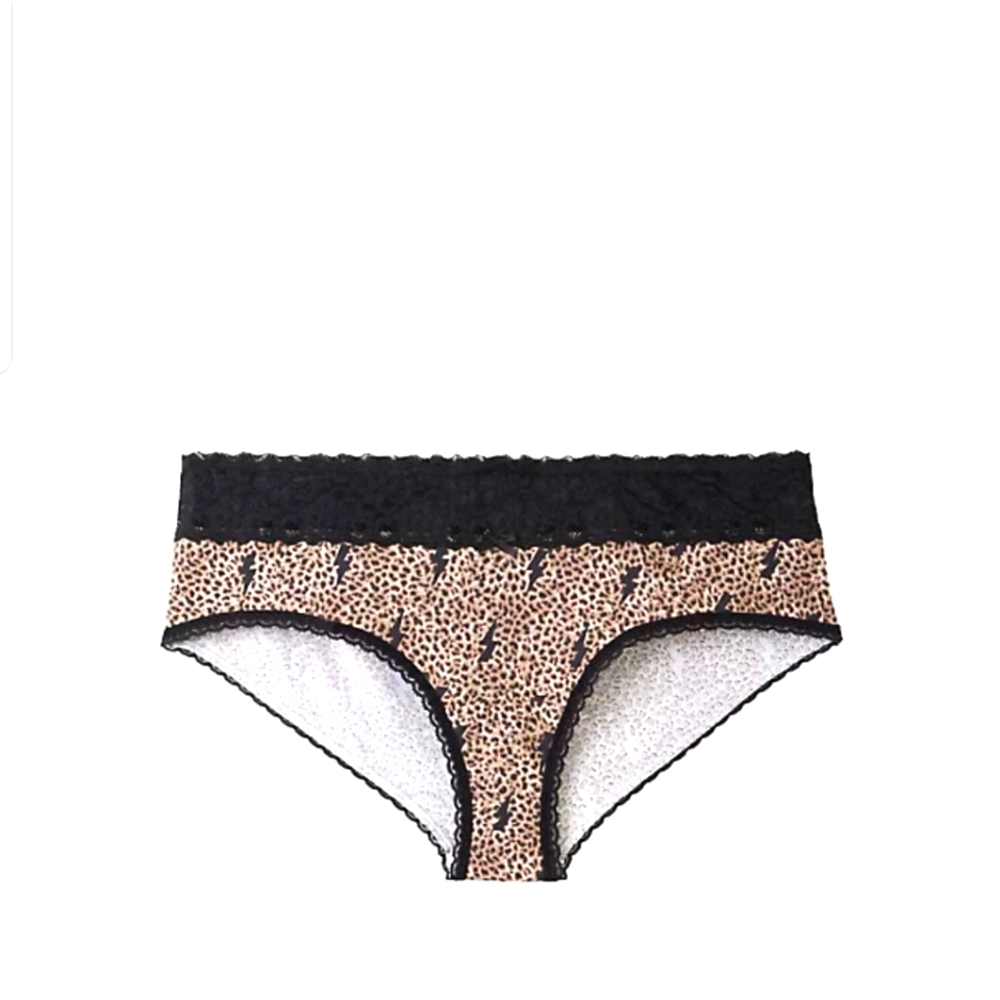 NWT CHEEKY PANTY - WIDE LACE COTTON LEOPARD BOLTS (D1-22)